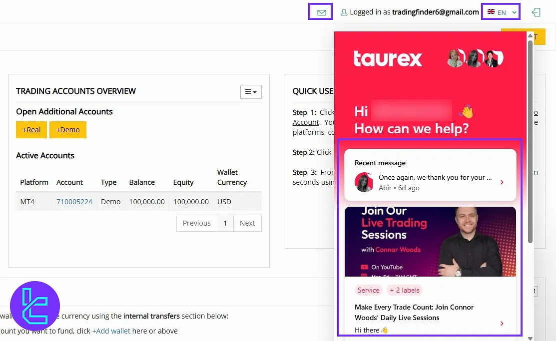Messaging, language, and support tools on the Taurex cabin
