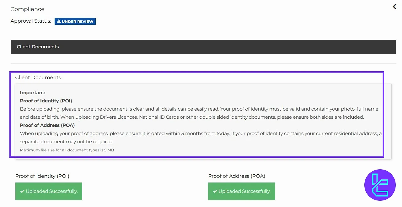 Mugan Markets dashboard compliance and document upload