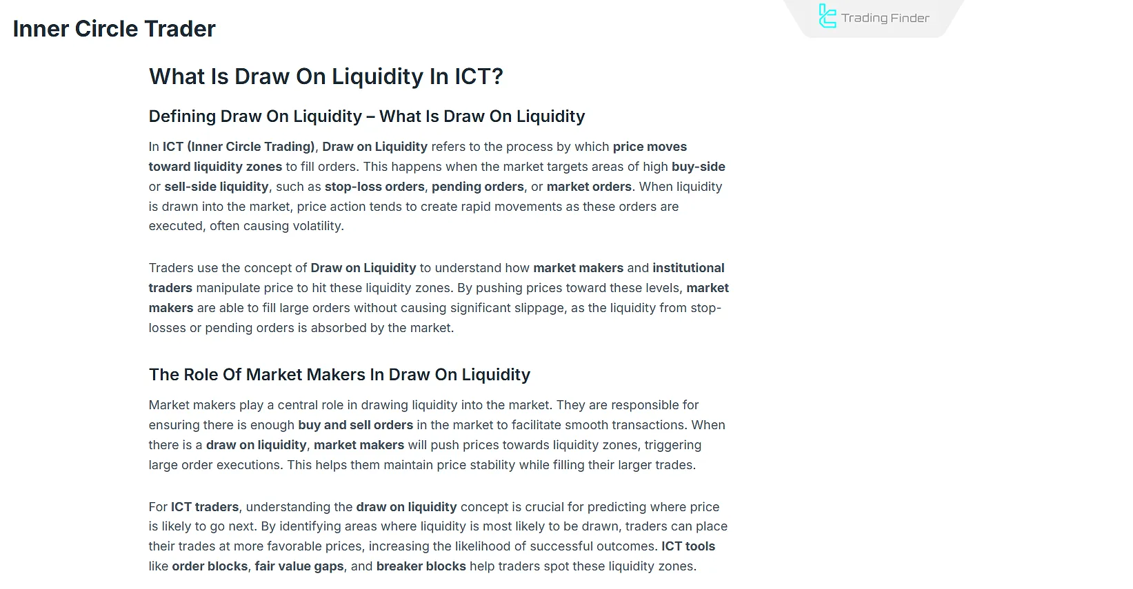 ICT Draw On Liquidity Training