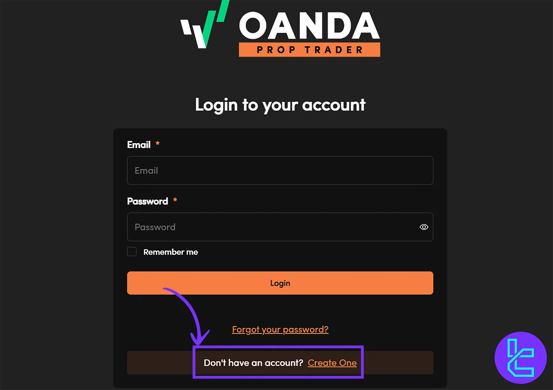 OANDA Login Page