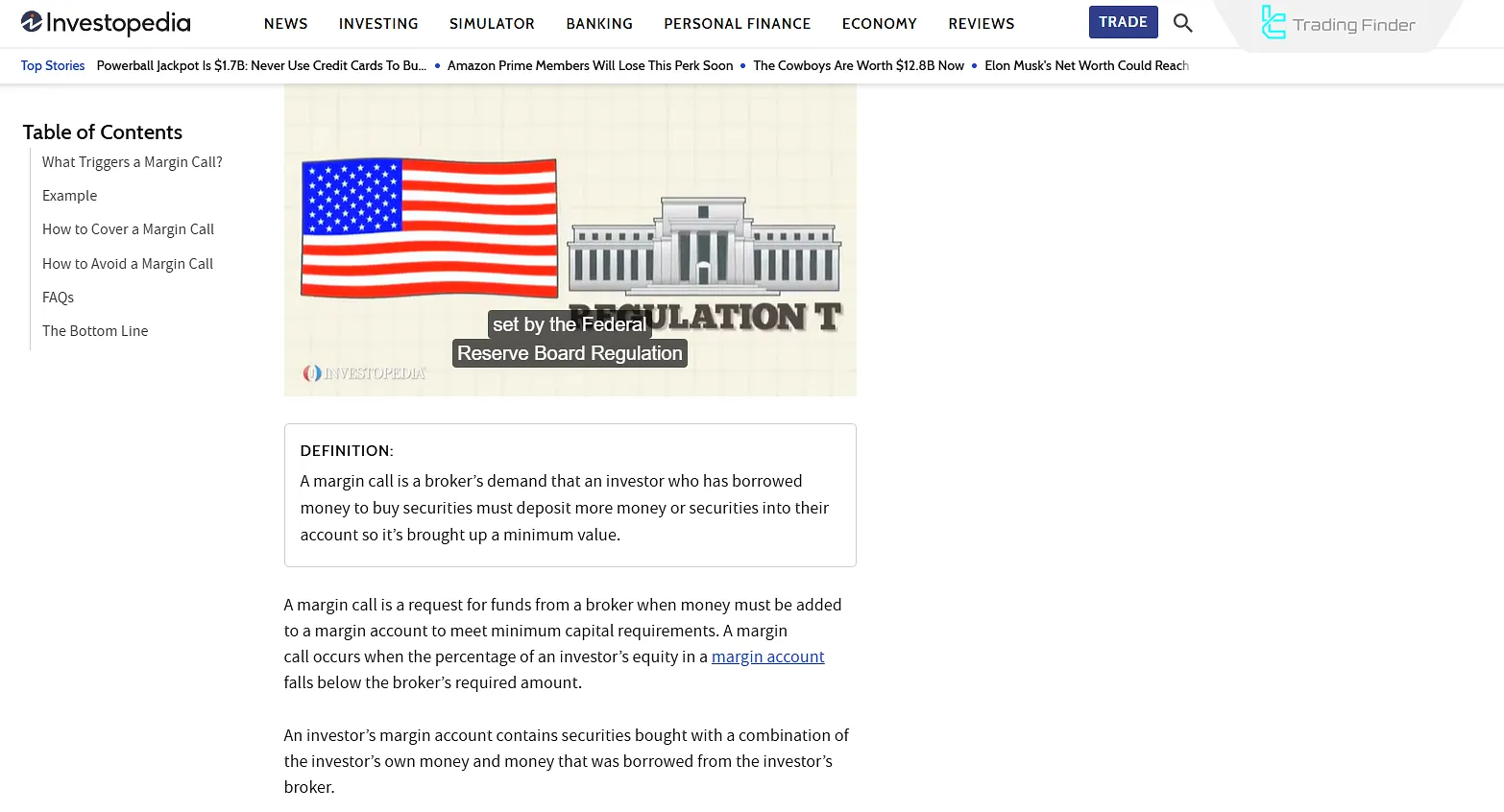 Investopedia explanation regarding call margin
