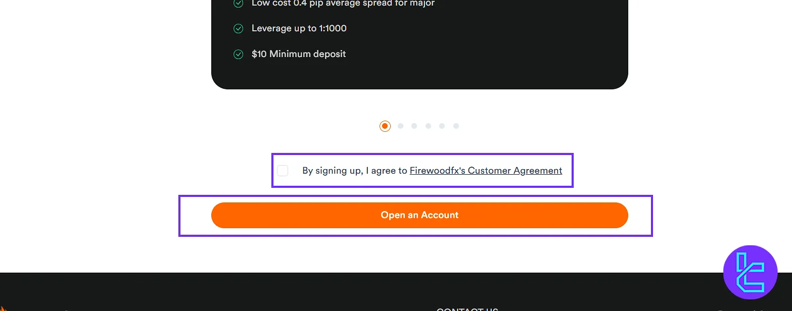 Agree to the Terms and Open Account