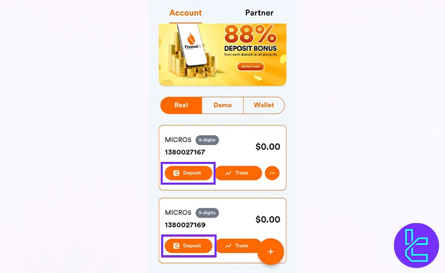 Start Deposit on FIrewoodFX