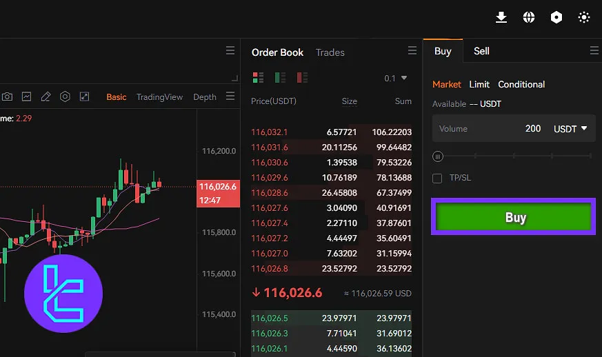 Deepcoin Trade Confirmation