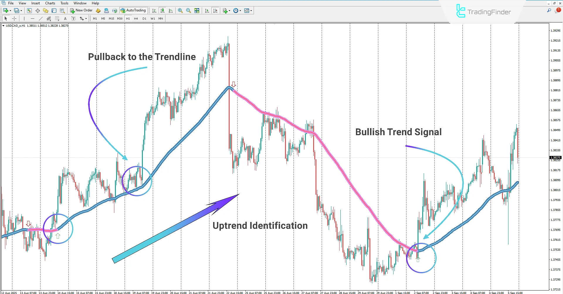 Trend Focus Indicator in MetaTrader 4 Download – TradingFinder 1