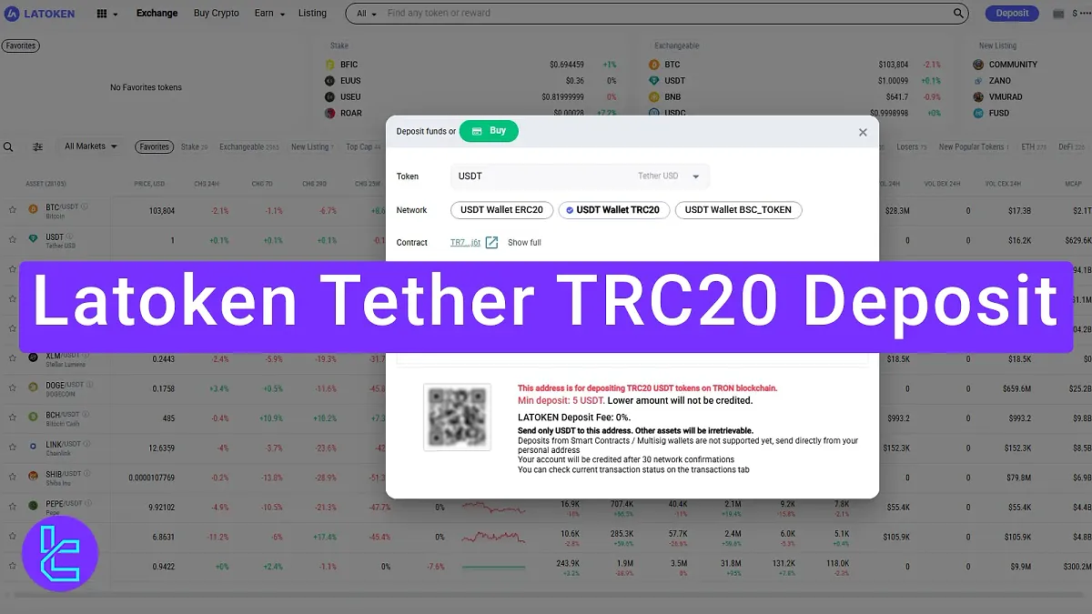 Latoken Tether TRC20 Deposit - 0% Funding Fee [4 Steps] 2025