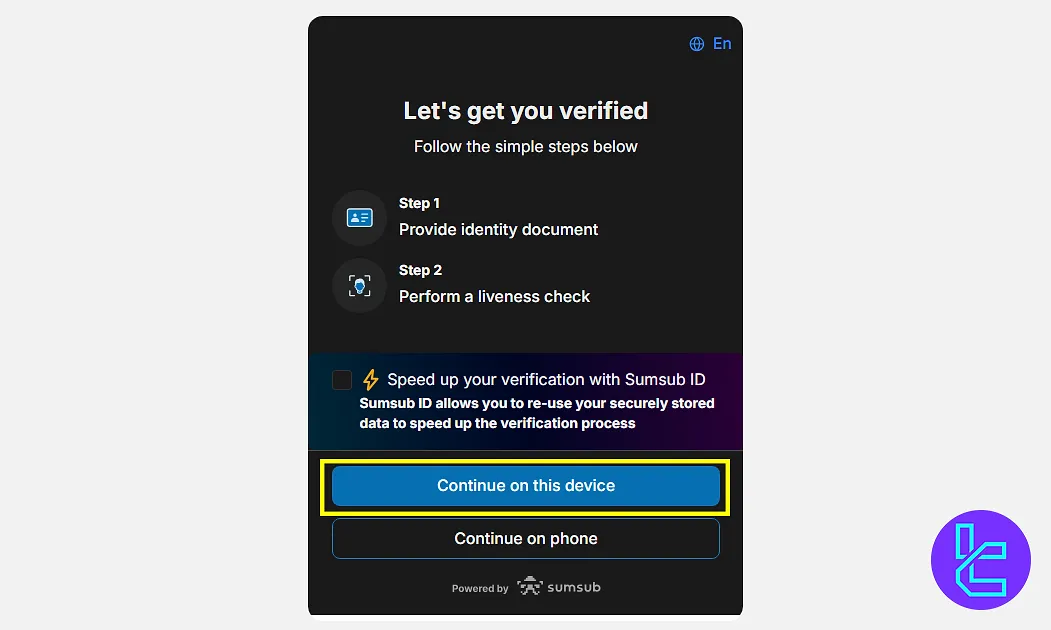 Device selection in ICRYPEX KYC