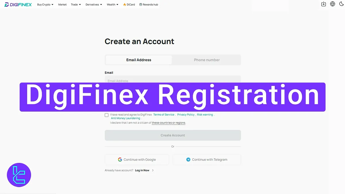 DigiFinex Registration - Signup via Email or Phone Number [3 Steps] 2025
