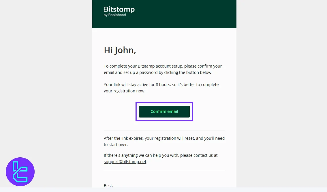 Bitstamp email verification