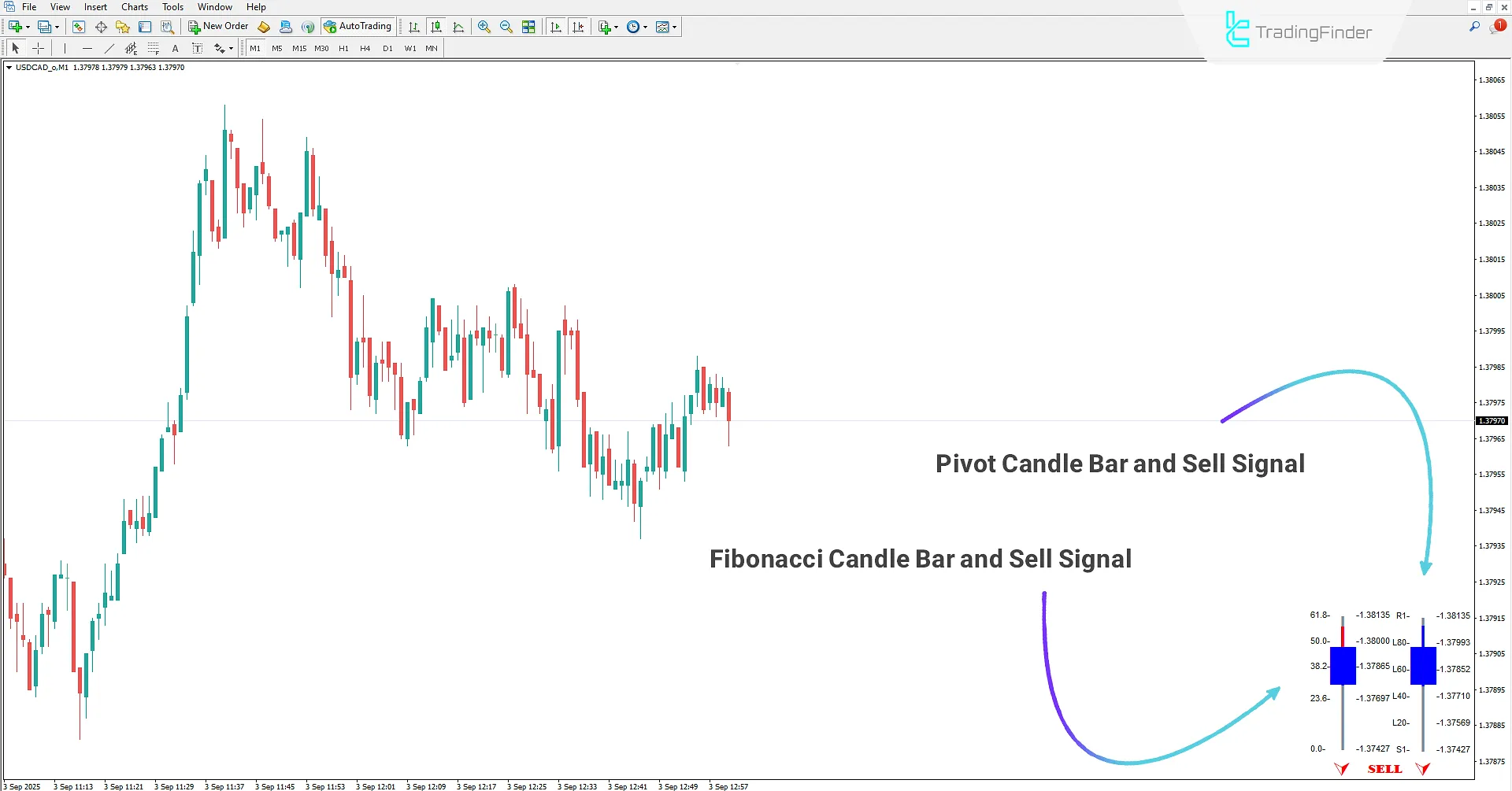 Fibo Pivot Candle Bar Indicator in MetaTrader 4 Download 2