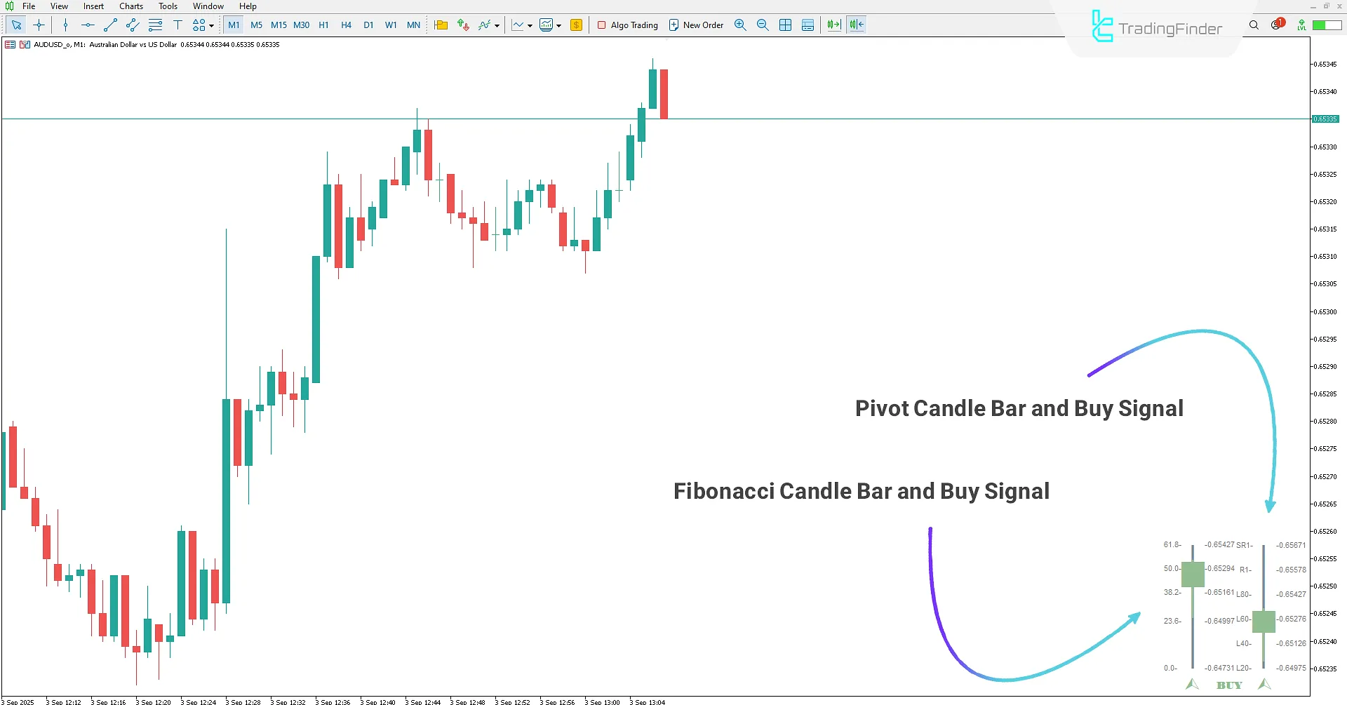 Fibo Pivot Candle Bar Indicator in MetaTrader 5 Download 1