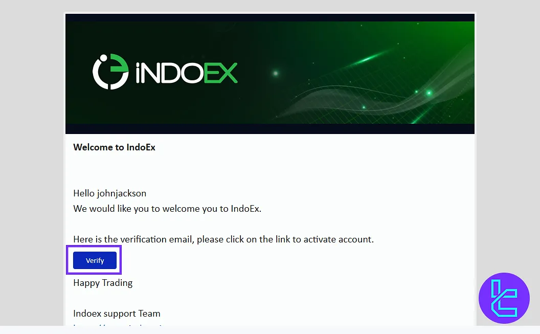 IndoEx email verification