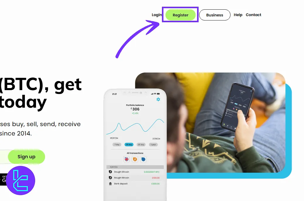 CoinCorner signup page access