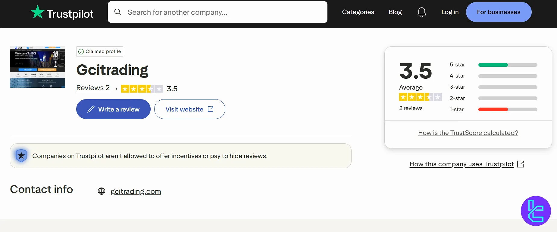 GCI Trustpilot
