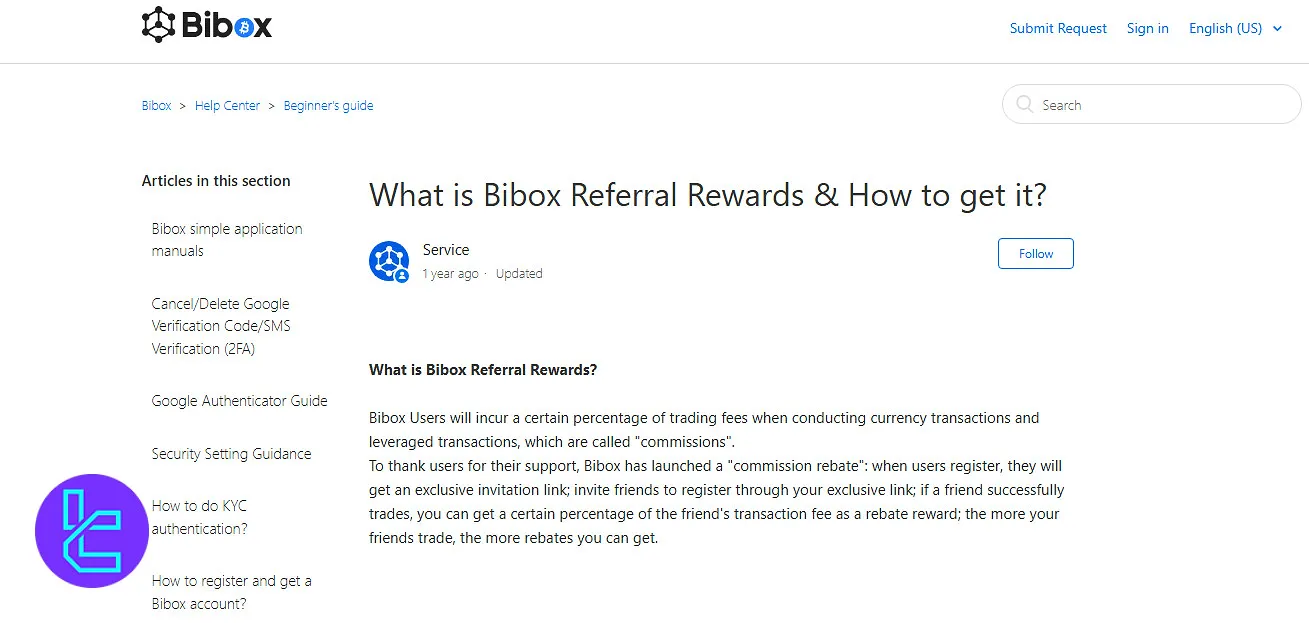 Bibox Referral bonus