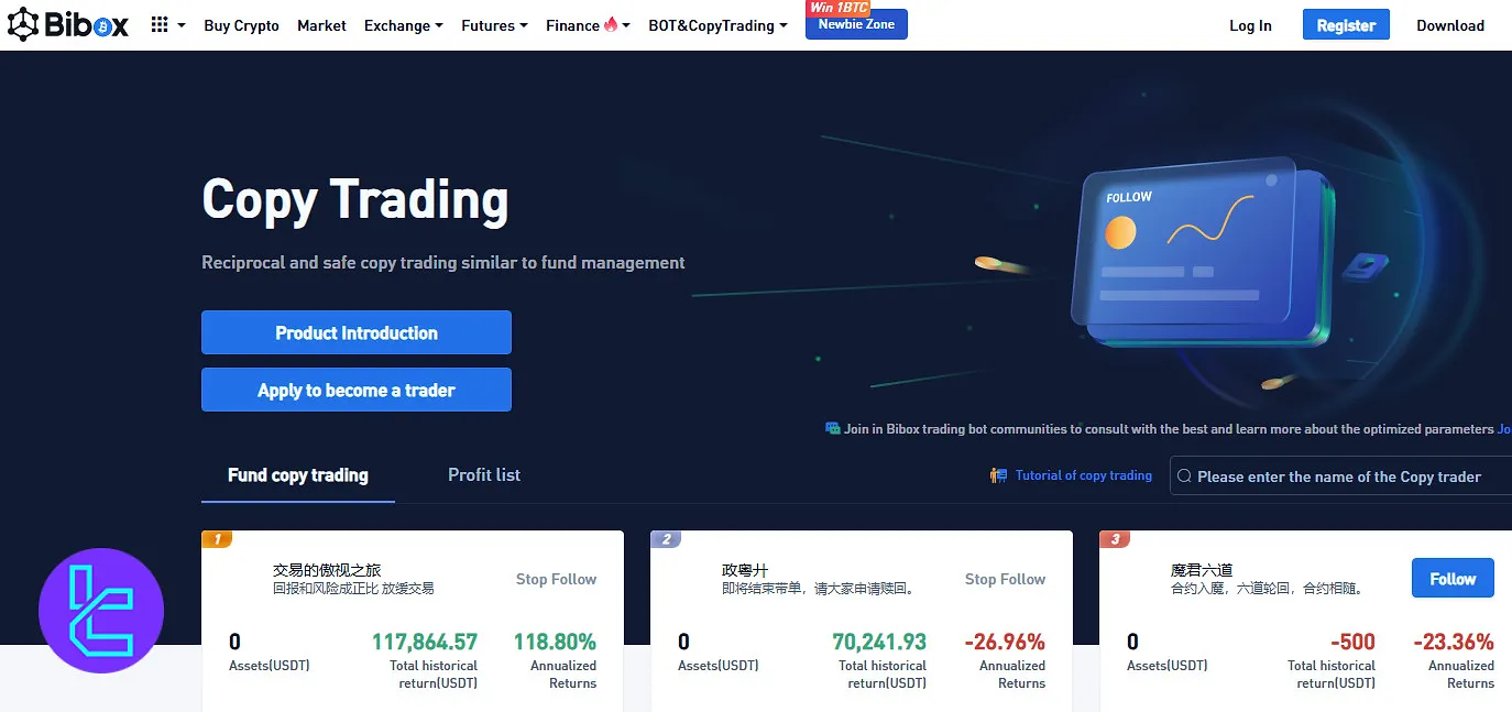 Bibox Copy trading