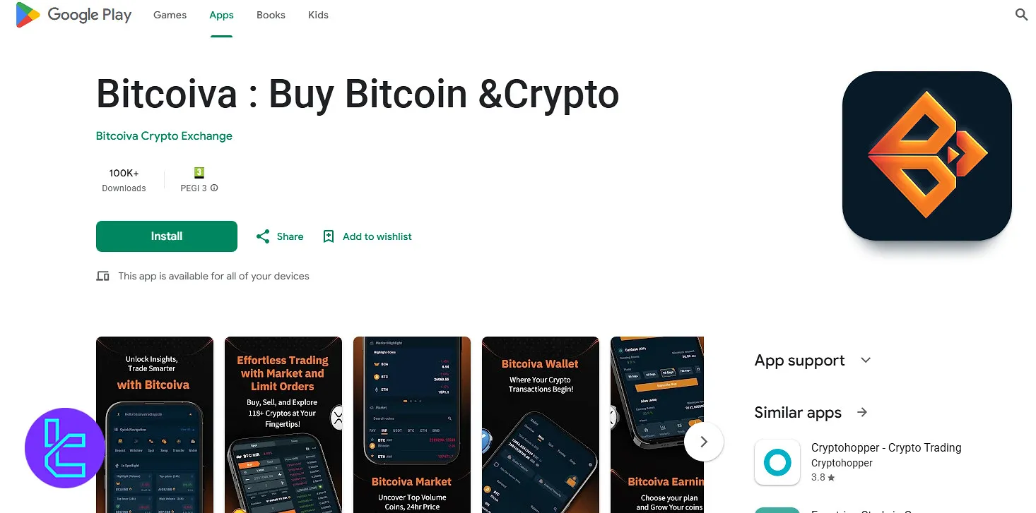 Bitcoiva on mobile