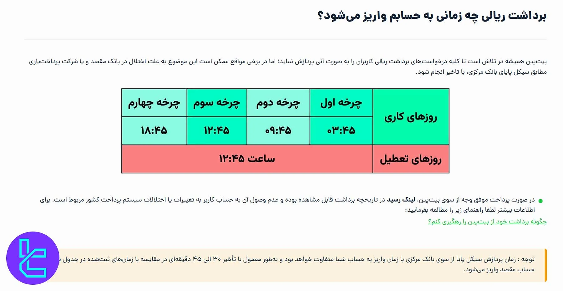برداشت از صرافی بیتپین