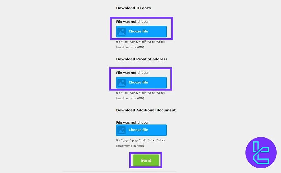 Upload ID and address documents
