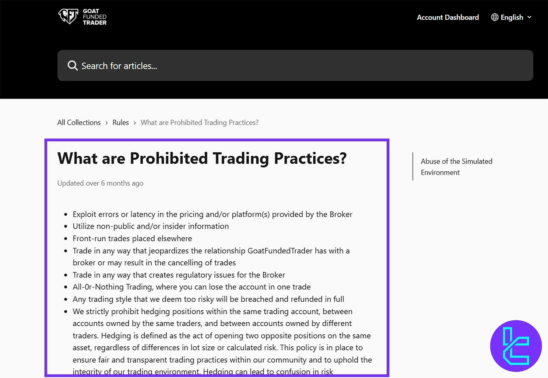 استراتژیهای ممنوعه Goat Funded Trader