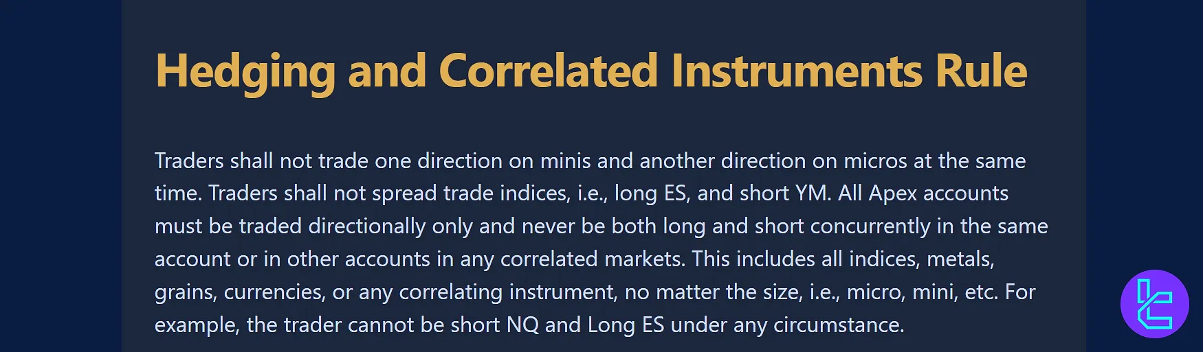 Hedging in Apex Trader Funding