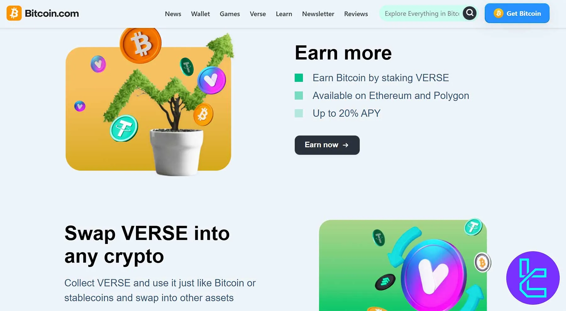 Bitcoin.com Rewards Center VERSE quests