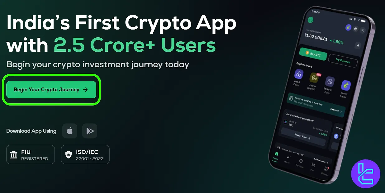 CoinSwitch setup homepage