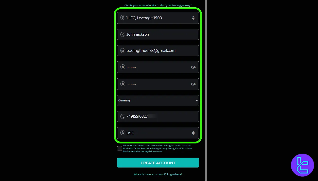 VOYAFX SIGNUP FORM