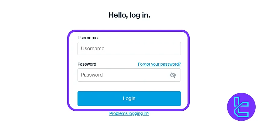DEGIRO setup login page