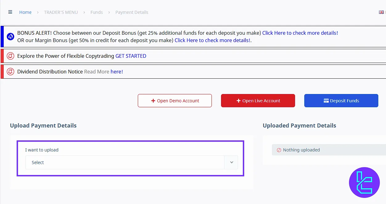 Update payment details in the D Prime client area