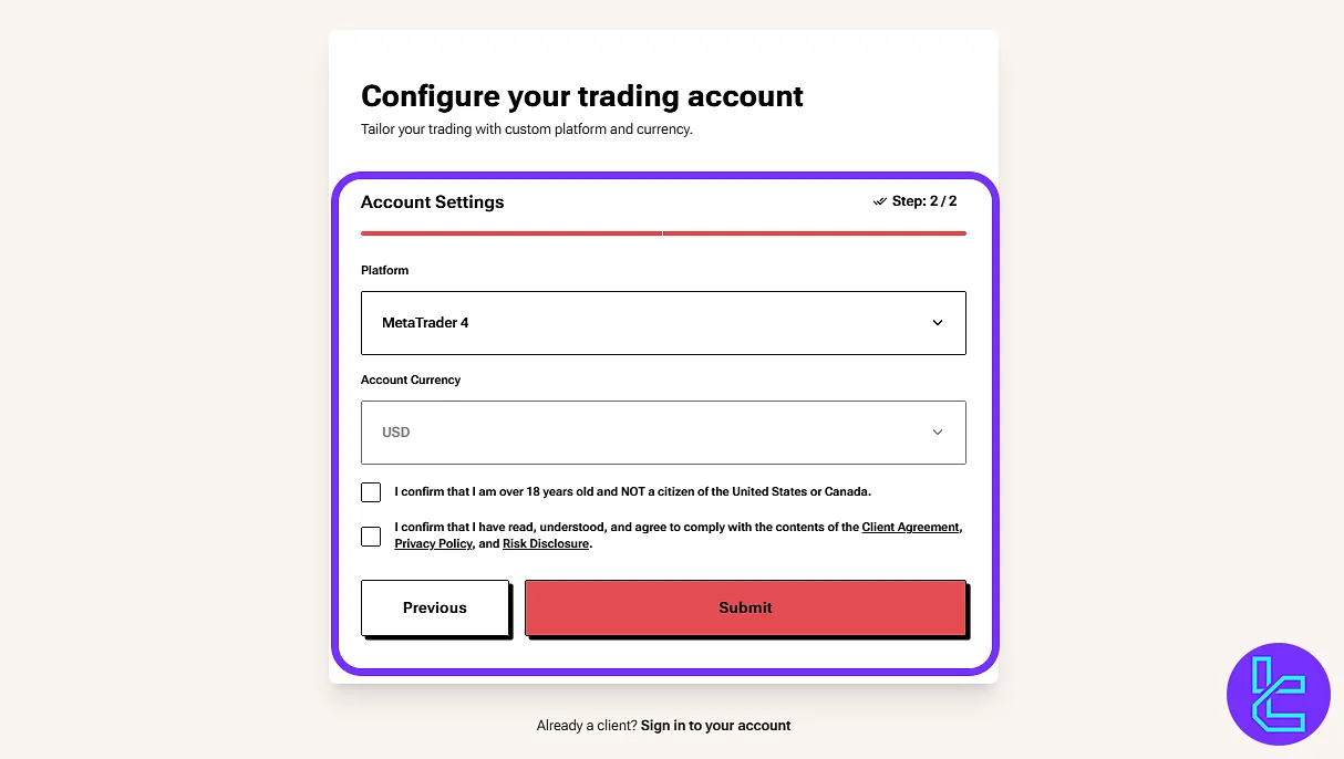 ETO Markets signup preferences