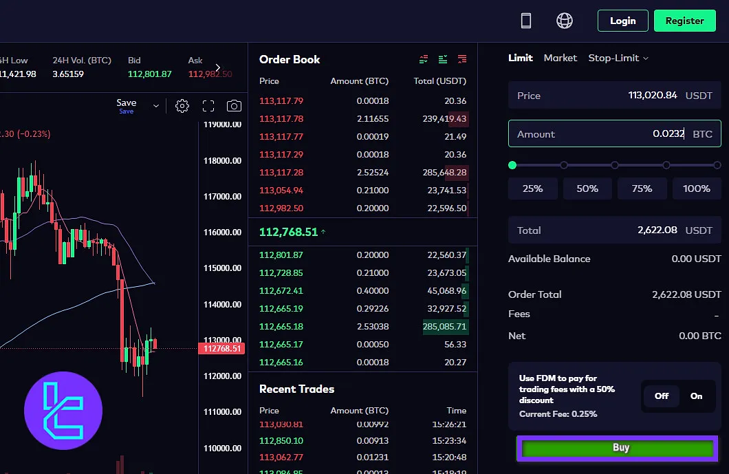 Confirm Bitazza order