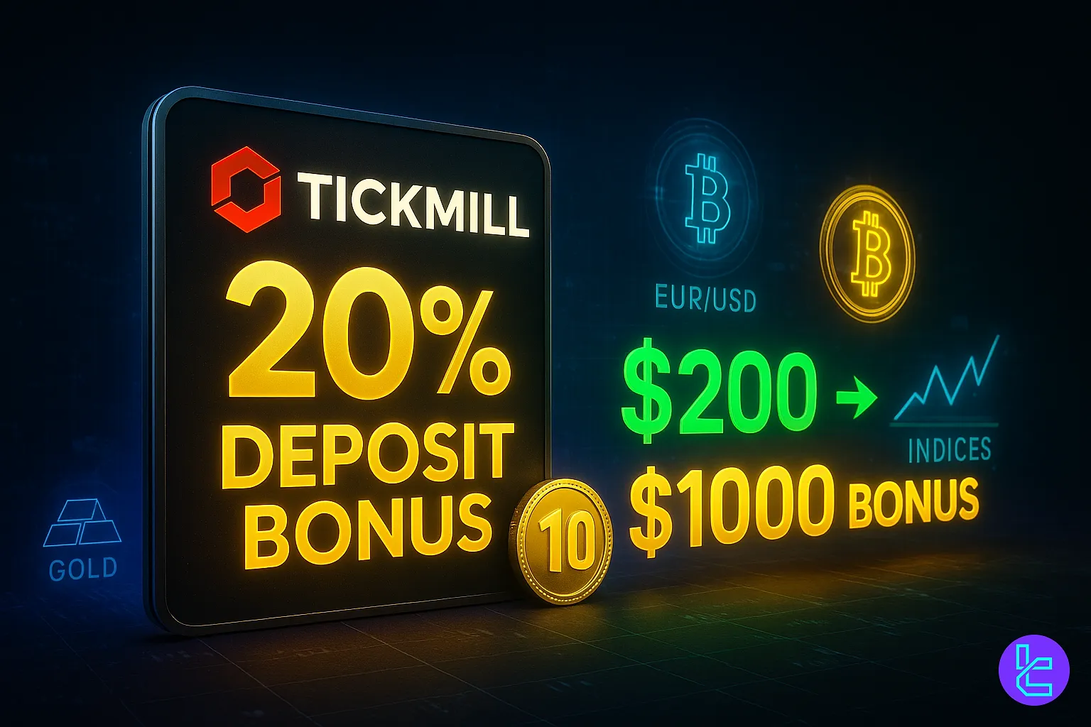 $200 minimum Tickmill bonus