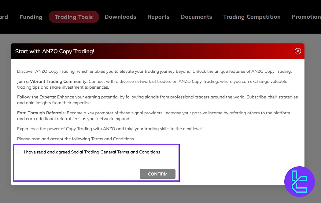 Trading Tools, Social Trading in the Anzo Capital client area