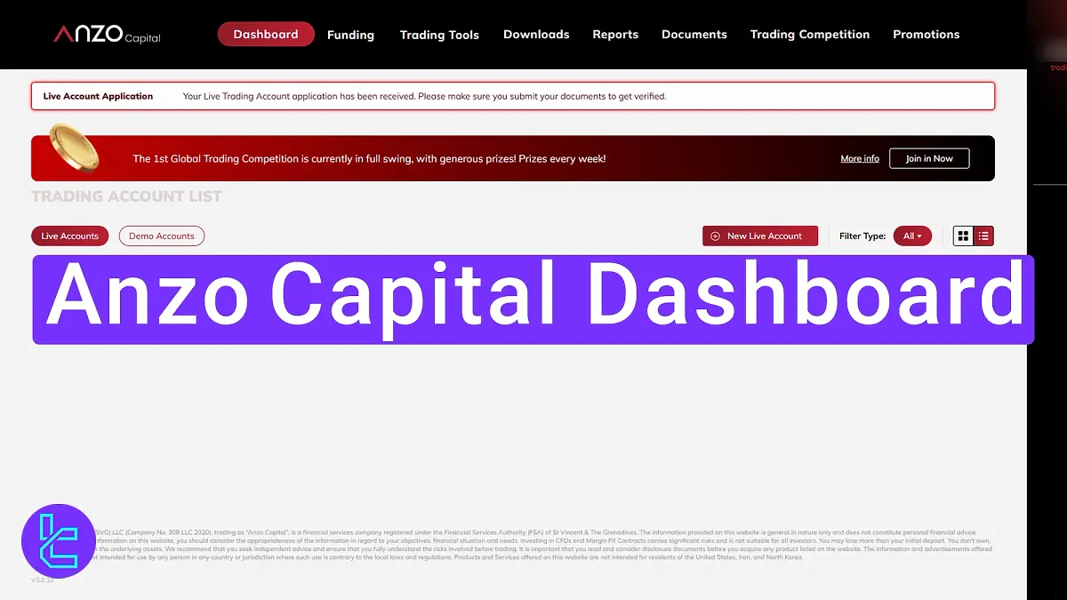 Anzo Capital Dashboard - Account Settings & 2FA [10+ sections] 2025