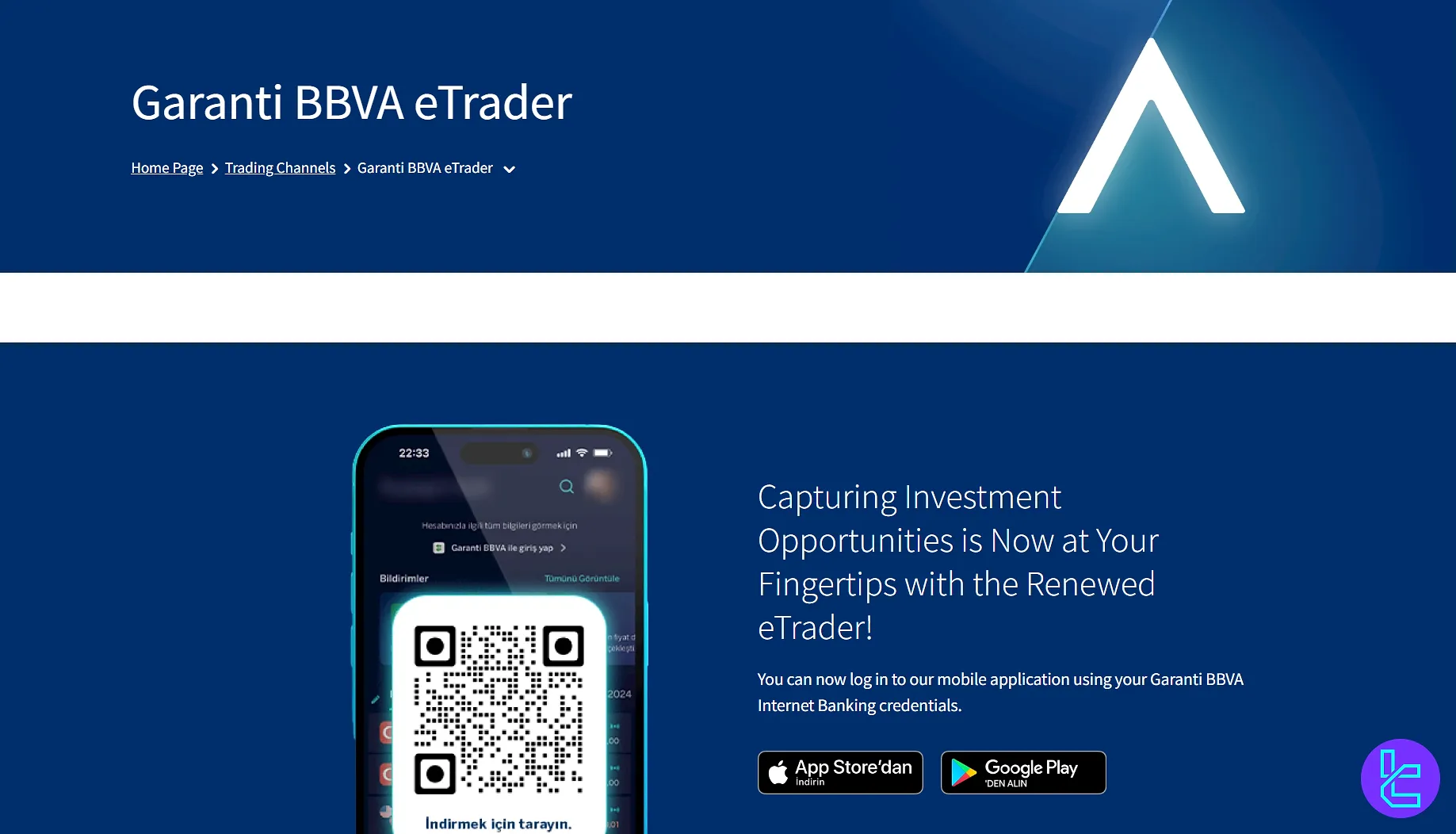 Garanti BBVA eTrader platform