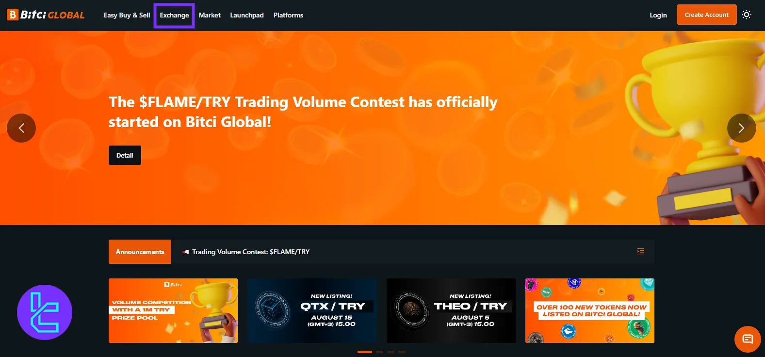 Open Bitci exchange
