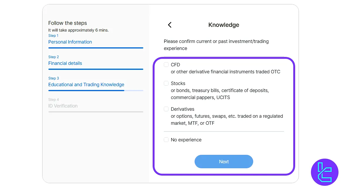 Trive Invest signup trading knowledge questions