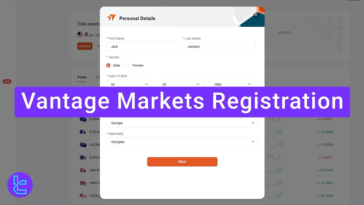 Vantage Markets Registration 2025 [RAW/Standard Account Set Up]
