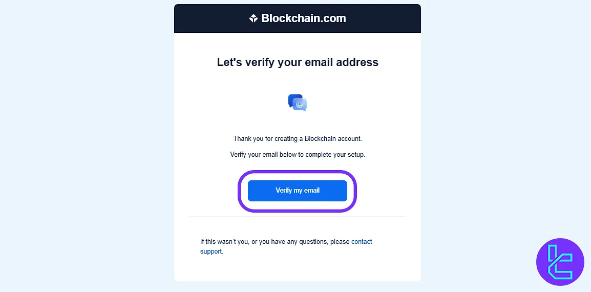 Blockchain.com setup email verification