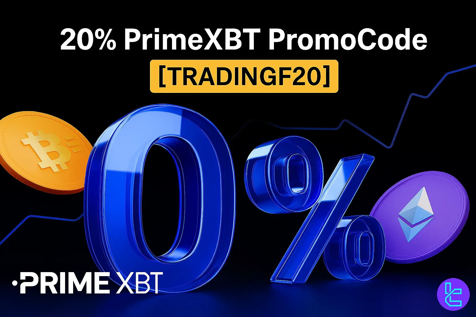 PrimeXBT %20 promo code TRADINGF20 bonus offer