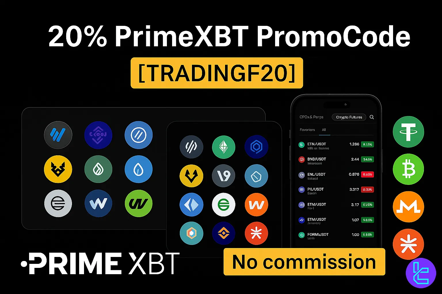 PrimeXBT crypto trading promotion with %20 deposit bonus