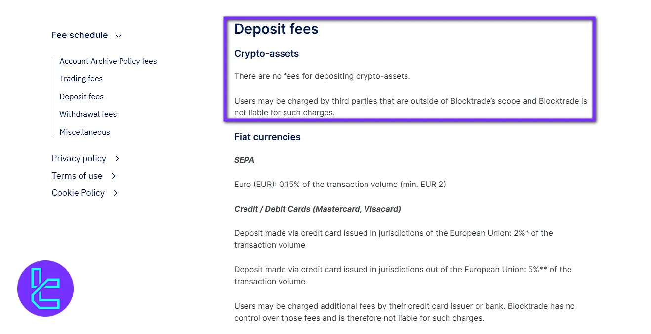 Blocktrade fees