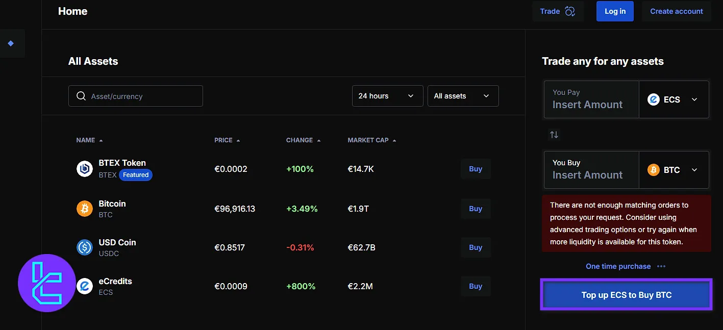 Blocktrade order confirmation