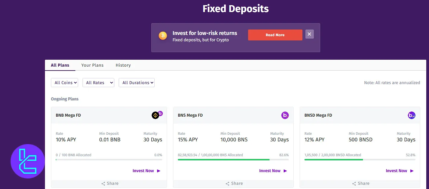 Bitbns fixed deposits