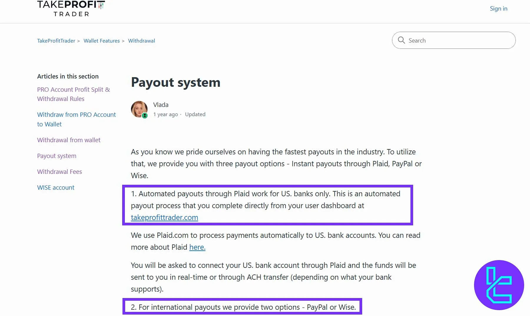 Take Profit Trader payout system and profit split options