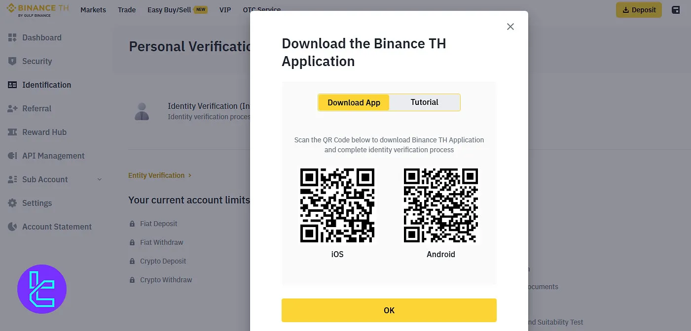 Binance TH app verification