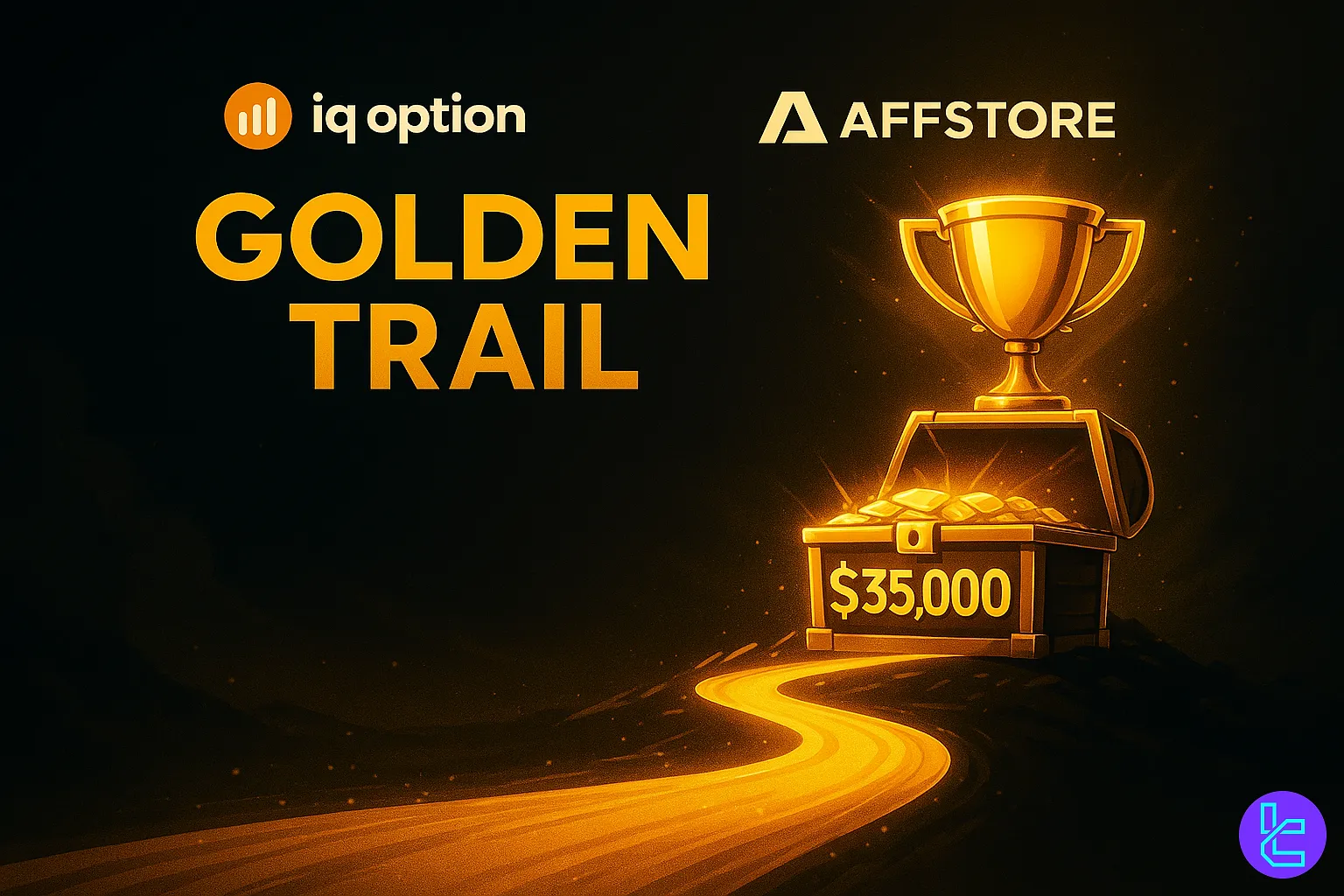 Golden Trail $35,000 affiliate contest by IQ Option and Affstore.