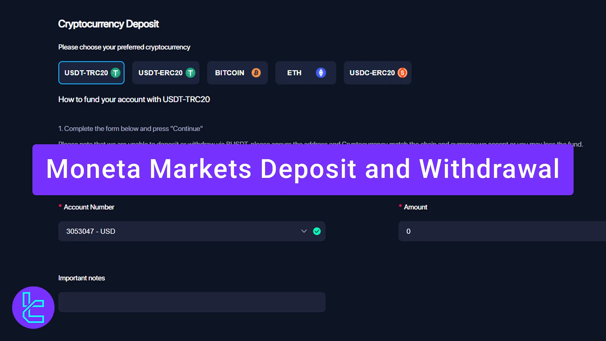 Moneta Markets Deposit and Withdrawal
