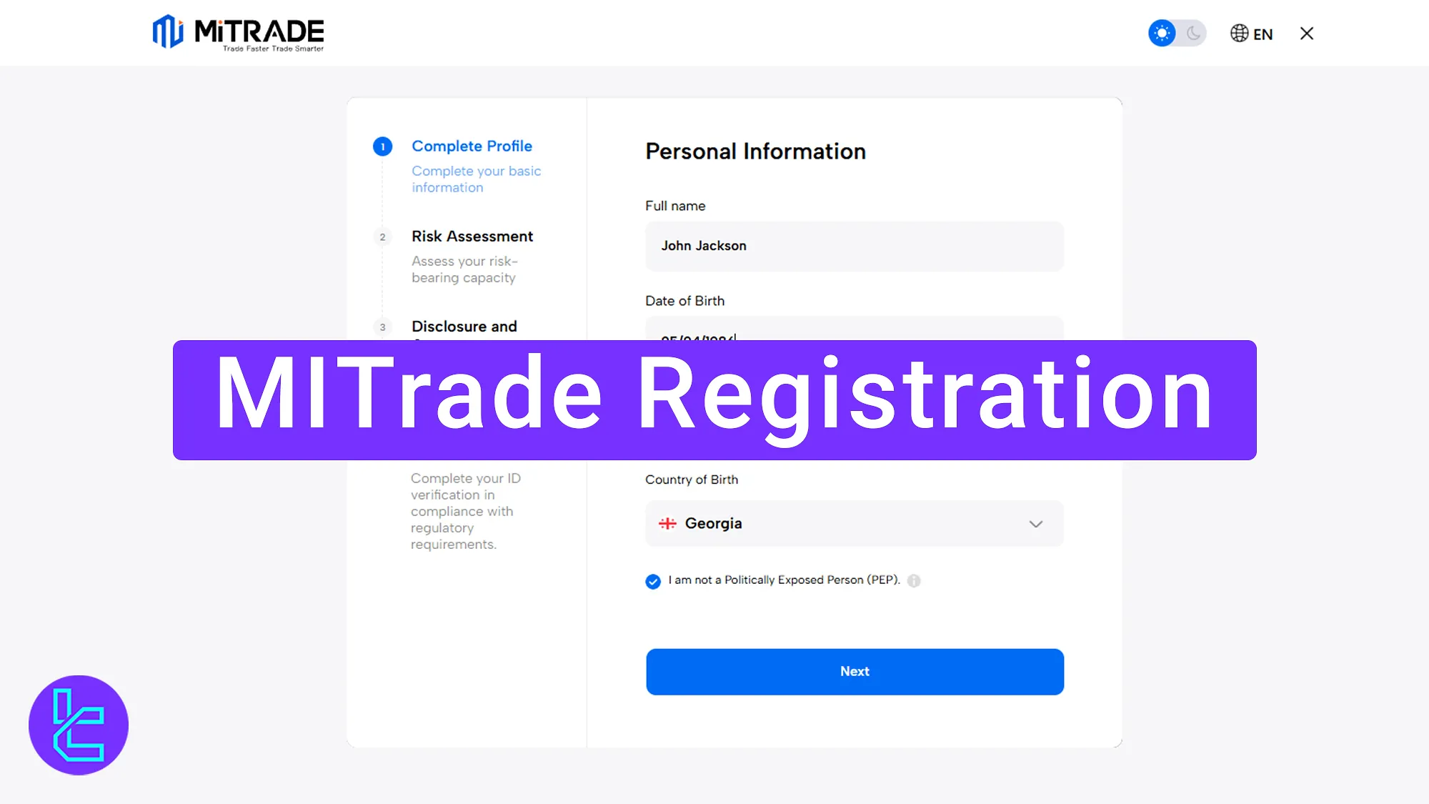 MITrade Registration